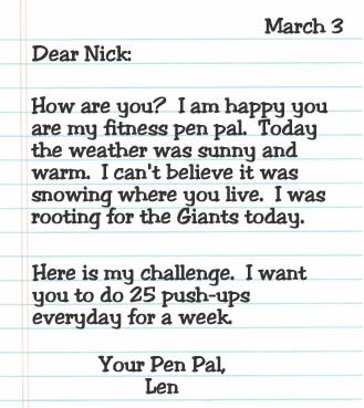 Example Of A Fitness Pen Pal Letter